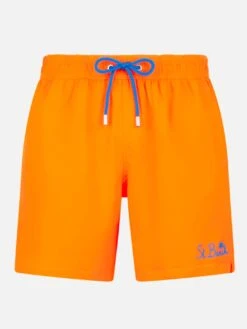 MC2 Saint Barth Man Fluo Orange Comfort Swim Shorts