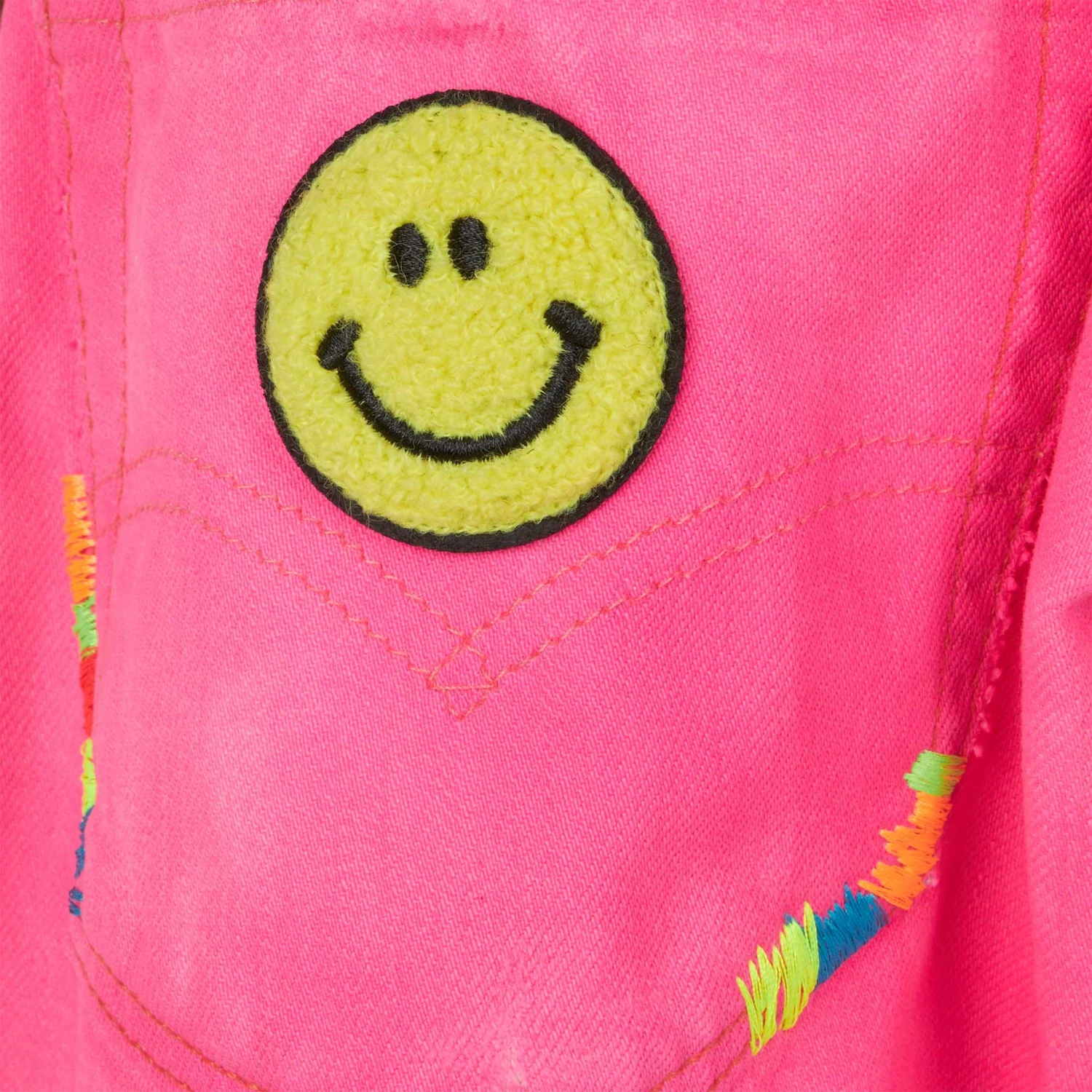MC2 Saint Barth Girl Fluo Pink Upcycled Denim Shorts With Embroidery 5 MC2 Saint Barth Girl Fluo Pink Upcycled Denim Shorts With Embroidery - Image 3