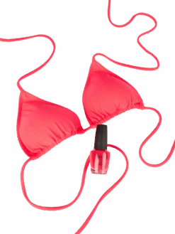 MC2 Saint Barth Woman Fluo Red Triangle Bikini -MC2 Saint Barth Shop fluo red bikini opi nailpolish