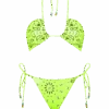 MC2 Saint Barth Woman Bandeau Bikini With Bandanna Print And Charms -MC2 Saint Barth Shop fluo yellow bandeau bikini 2