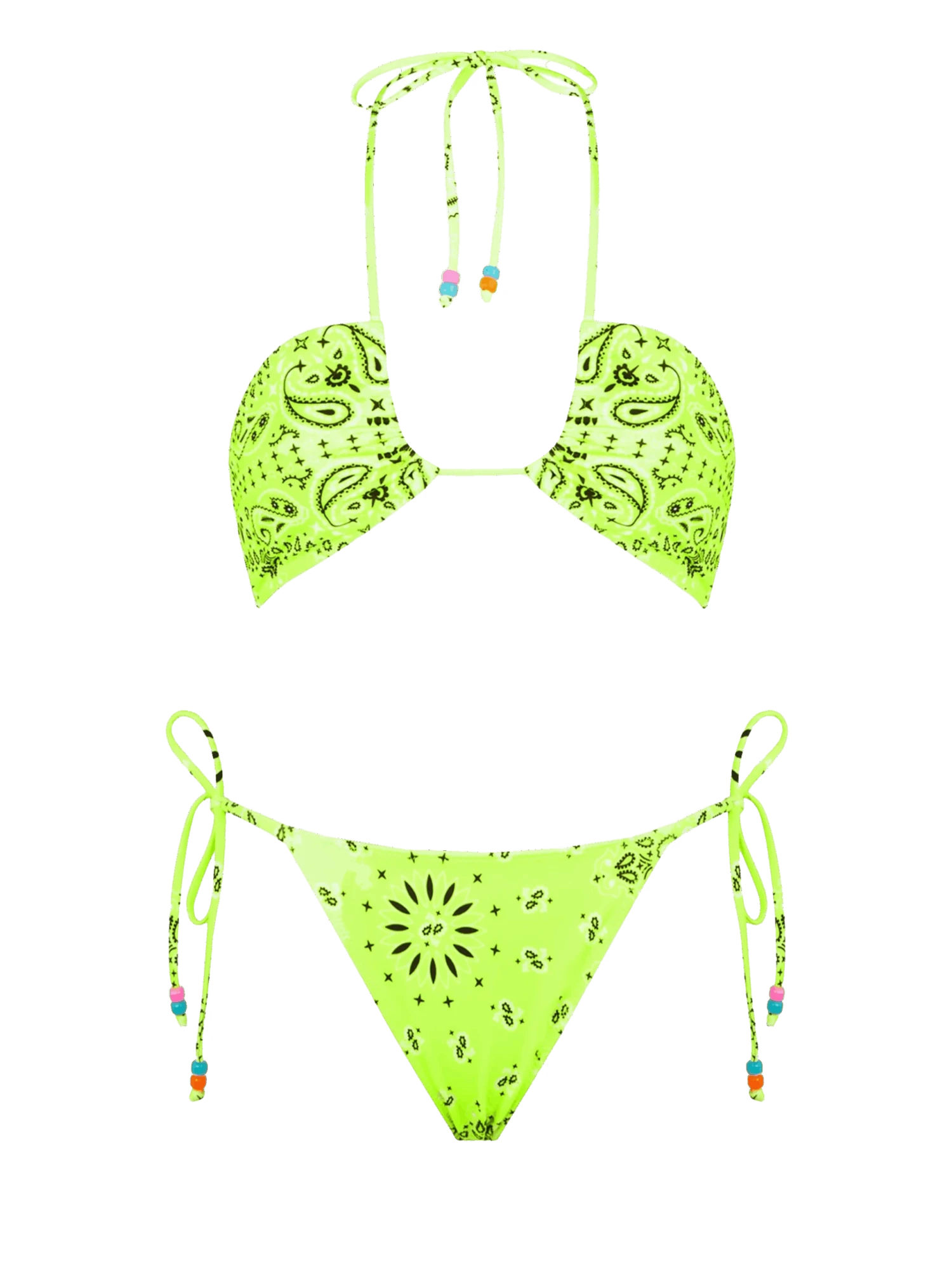 MC2 Saint Barth Woman Bandeau Bikini With Bandanna Print And Charms 3 MC2 Saint Barth Woman Bandeau Bikini With Bandanna Print And Charms