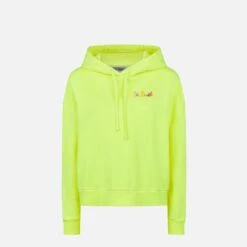 MC2 Saint Barth Fluo Yellow Hoodie With St. Barth Embroidery 11 MC2 Saint Barth Fluo Yellow Hoodie With St. Barth Embroidery -MC2 Saint Barth Shop fluo yellow cotton hoodie 3