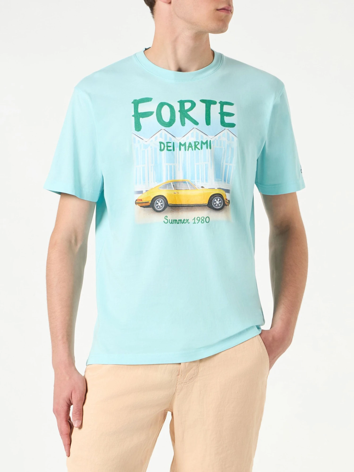 MC2 Saint Barth Man Cotton T-shirt With Forte Dei Marmi Car Print 3 MC2 Saint Barth Man Cotton T-shirt With Forte Dei Marmi Car Print