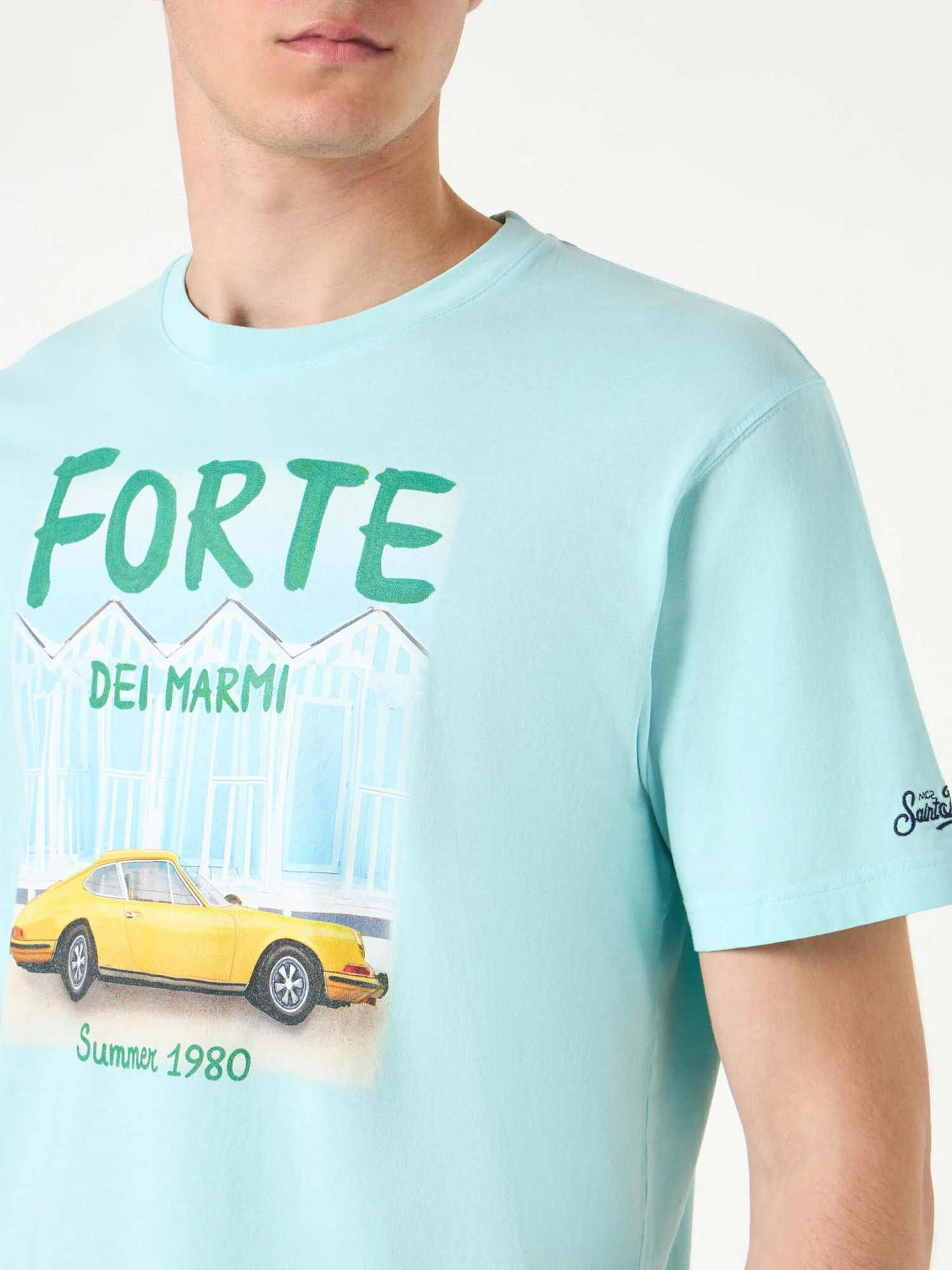 MC2 Saint Barth Man Cotton T-shirt With Forte Dei Marmi Car Print 4 MC2 Saint Barth Man Cotton T-shirt With Forte Dei Marmi Car Print - Image 2