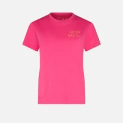 MC2 Saint Barth Woman Fucsia Cotton T-shirt With Embroidery -MC2 Saint Barth Shop fuchsia embroidey tshirt woman 4