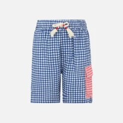 Vichy Blue Color Linen Bermuda Short