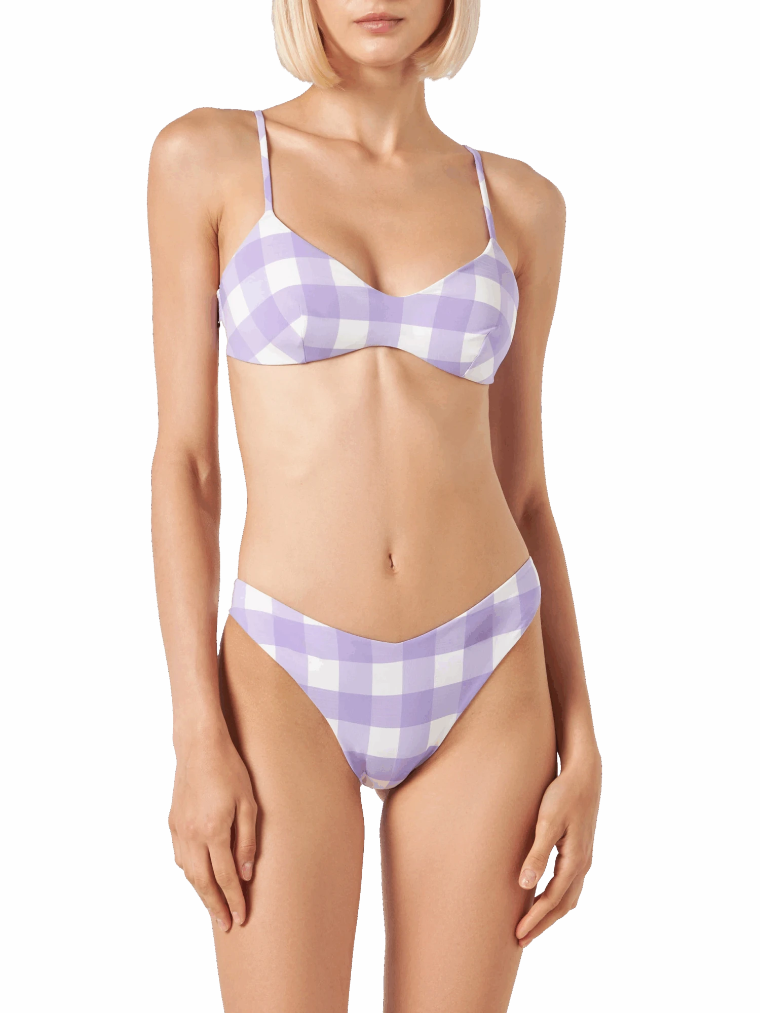 Woman Triangle Bikini With Gingham Print 4 Woman Triangle Bikini With Gingham Print - Image 2