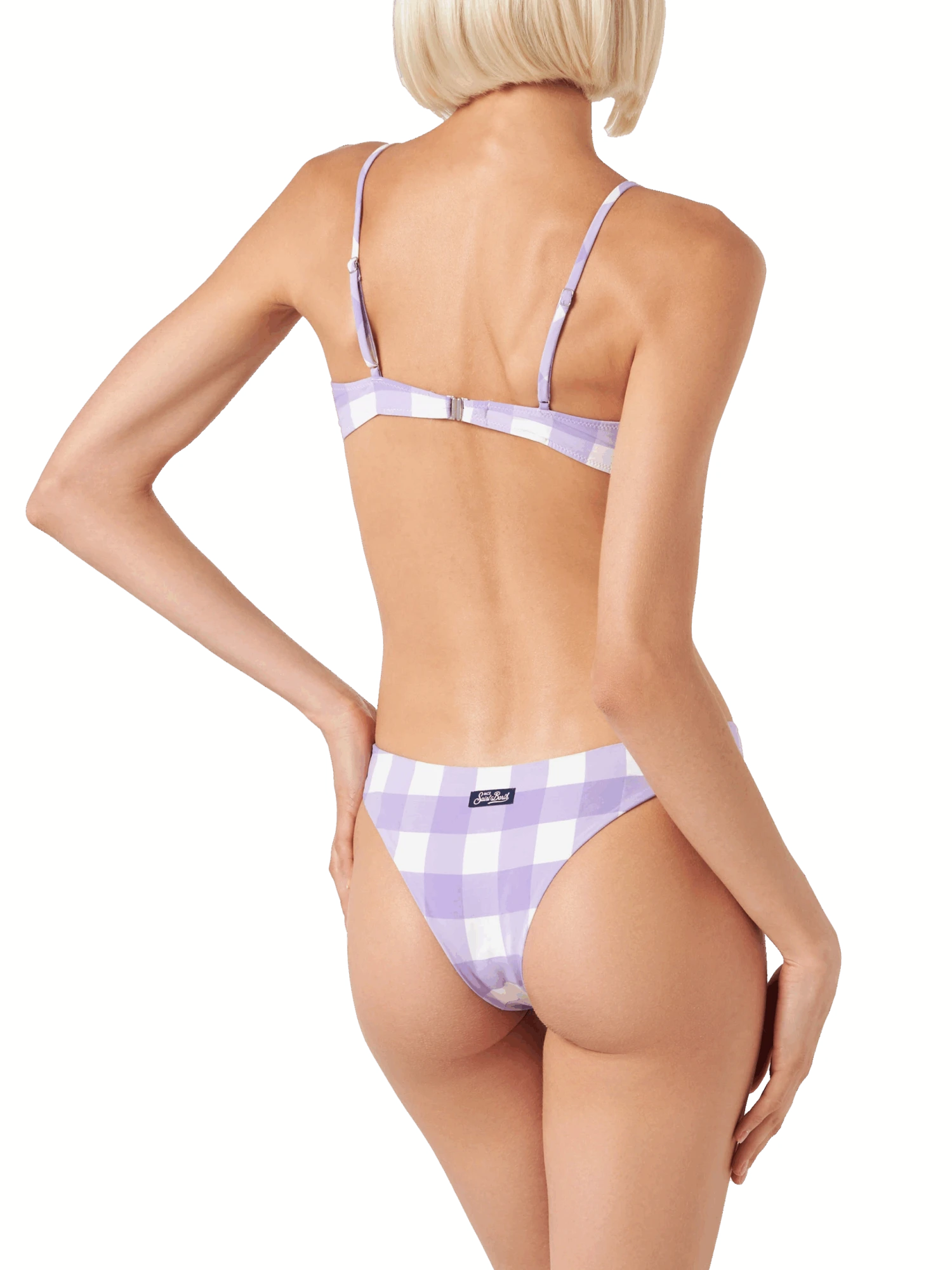 Woman Triangle Bikini With Gingham Print 5 Woman Triangle Bikini With Gingham Print - Image 3
