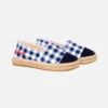 Gingham Print Canvas Espadrillas With Embroidery