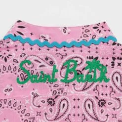 MC2 Saint Barth Girl Shirt Dress With Bandanna Print -MC2 Saint Barth Shop girl shirt embroidery bandanna 3