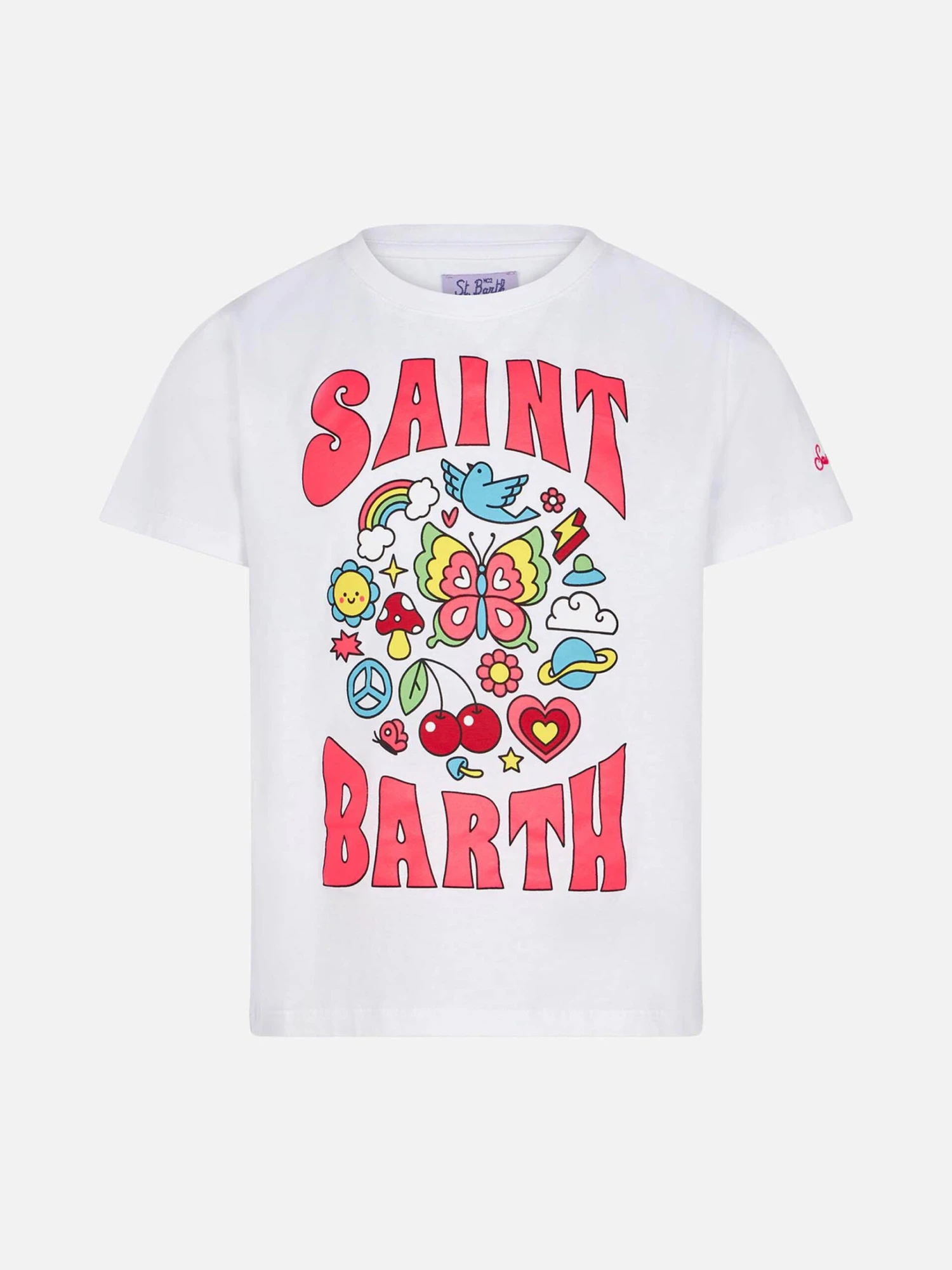 MC2 Saint Barth Girl Cotton T-shirt With Saint Barth Print 3 MC2 Saint Barth Girl Cotton T-shirt With Saint Barth Print