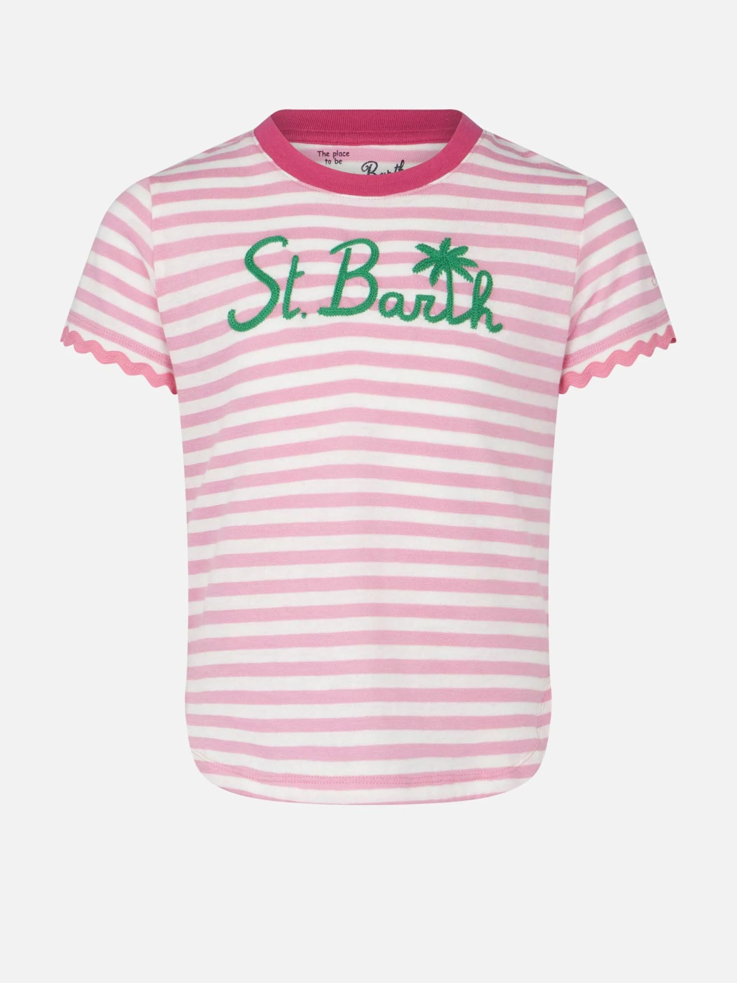 MC2 Saint Barth Girl T-shirt With Stripes And Embroidery 3 MC2 Saint Barth Girl T-shirt With Stripes And Embroidery