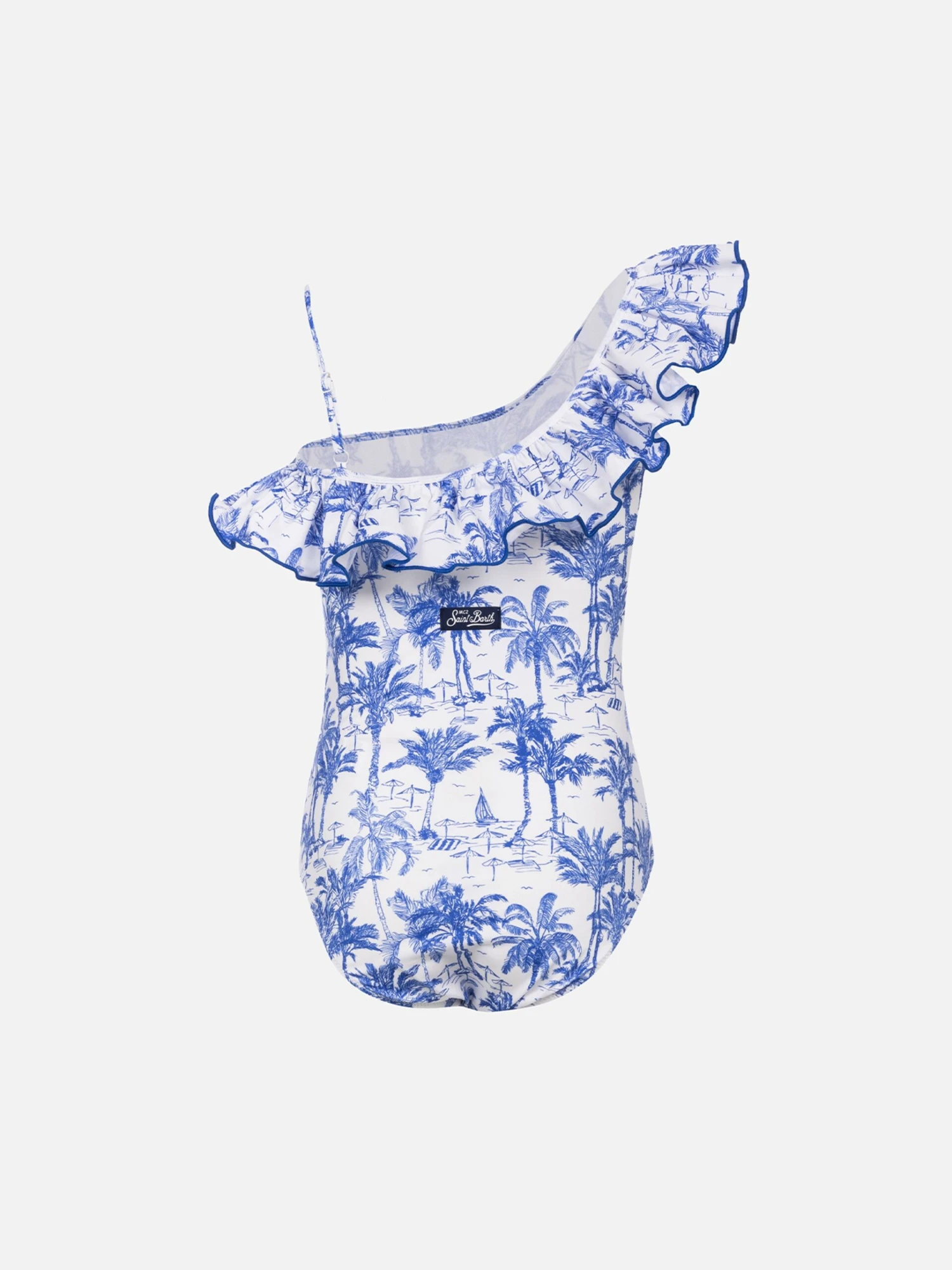 MC2 Saint Barth Girl Ruffled One Piece Carin Swimsuit With Toile De Jouy Print 4 MC2 Saint Barth Girl Ruffled One Piece Carin Swimsuit With Toile De Jouy Print - Image 2