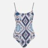 Woman One Piece Swimsuit With Glitter Aztec Print