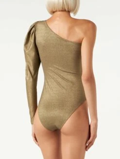 Knitted Glitter Gold One Shoulder Swimsuit / Bodywear -MC2 Saint Barth Shop gold bodysuit woman 2 0b0e0752 bd2e 4a1c af14 c01b7bcbfd5b