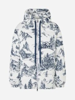 MC2 Saint Barth Woman Hooded Down Padded Jacket With Toile De Jouy Print -MC2 Saint Barth Shop hooded down jacket woman toile jouy 4