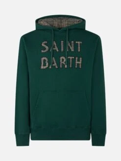 MC2 Saint Barth Man Green Hoodie With Saint Barth Patch -MC2 Saint Barth Shop hooded sweatshirt patch man 4