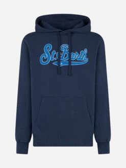 MC2 Saint Barth Man Blue Hoodie With St. Barth Terry Patch 9 MC2 Saint Barth Man Blue Hoodie With St. Barth Terry Patch -MC2 Saint Barth Shop hooded sweatshirt terry patch man 4