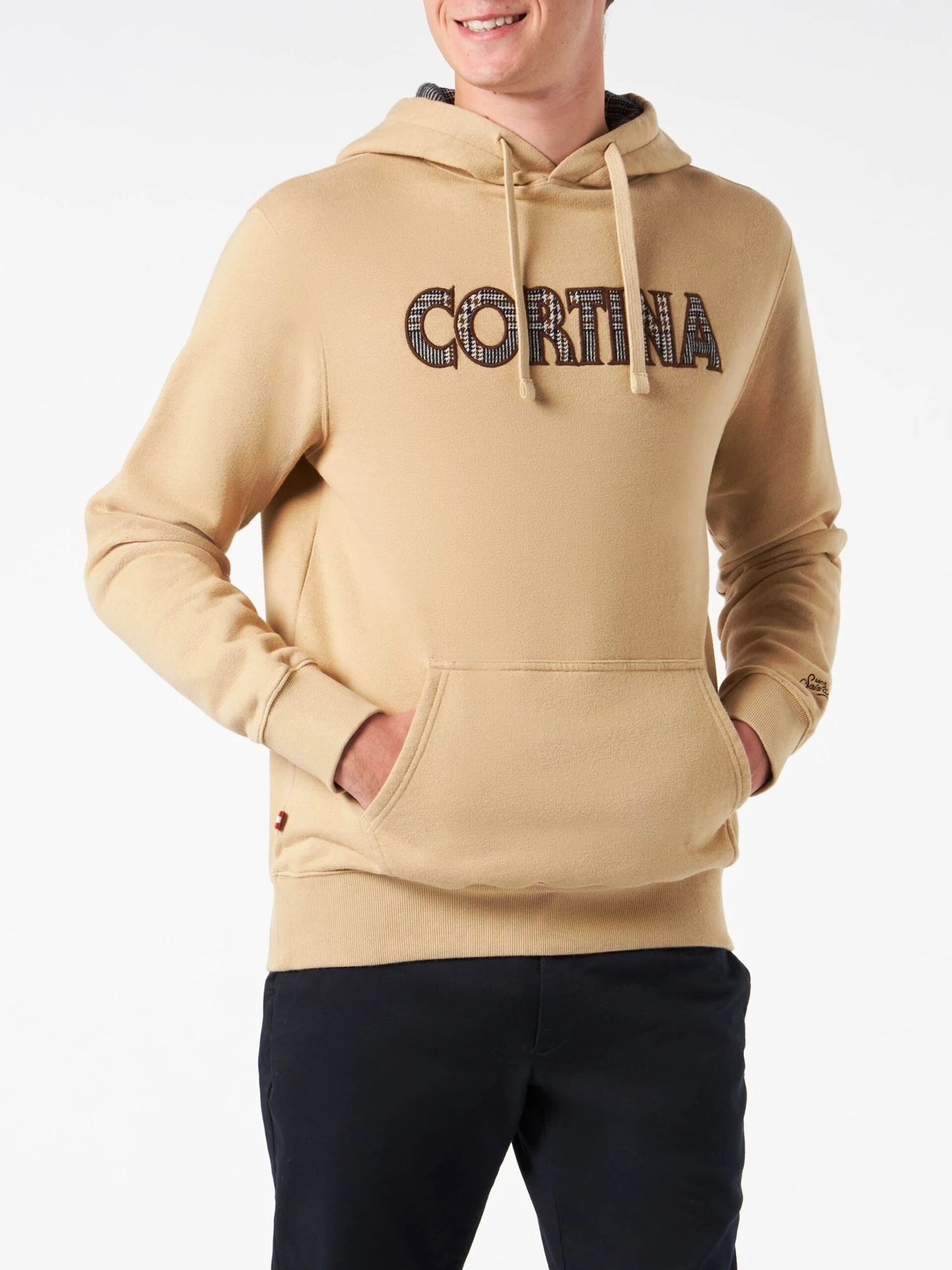 MC2 Saint Barth Man Beige Hoodie With Cortina Patch 3 MC2 Saint Barth Man Beige Hoodie With Cortina Patch
