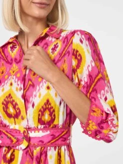 MC2 Saint Barth Woman Linen Short Dress Daisi With Ikat Print -MC2 Saint Barth Shop ikat dress linen woman 3