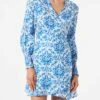 MC2 Saint Barth Linen Short Dress Brilly -MC2 Saint Barth Shop ikat warp dress woman 1