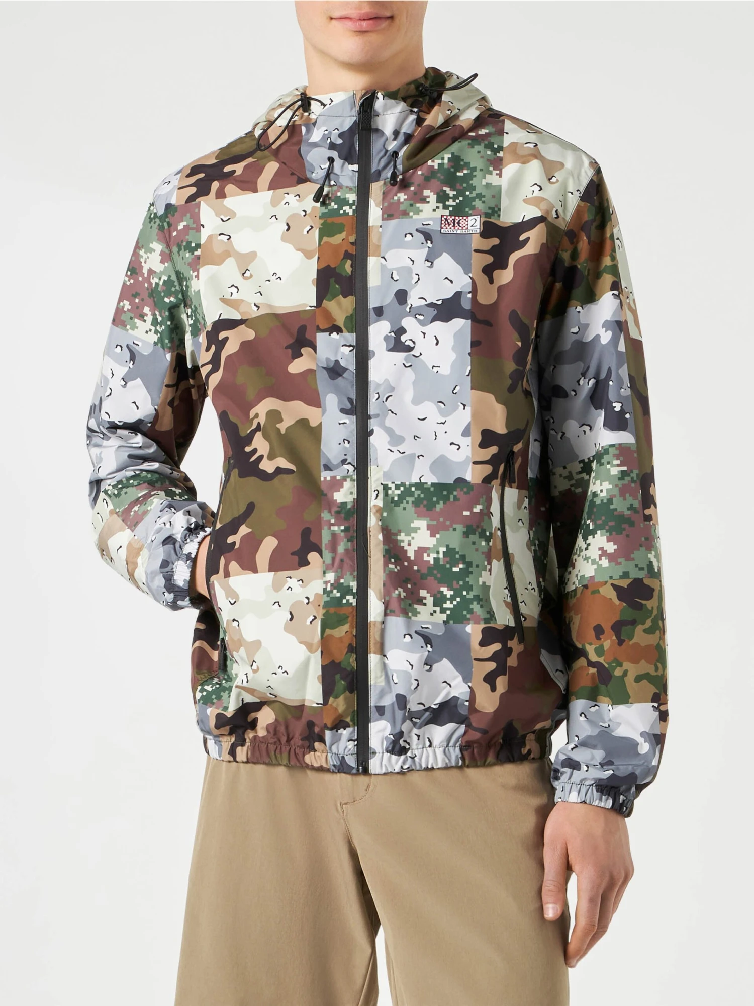 MC2 Saint Barth Man Hooded Lightweight Windbreaker With Camouflage Print 3 MC2 Saint Barth Man Hooded Lightweight Windbreaker With Camouflage Print