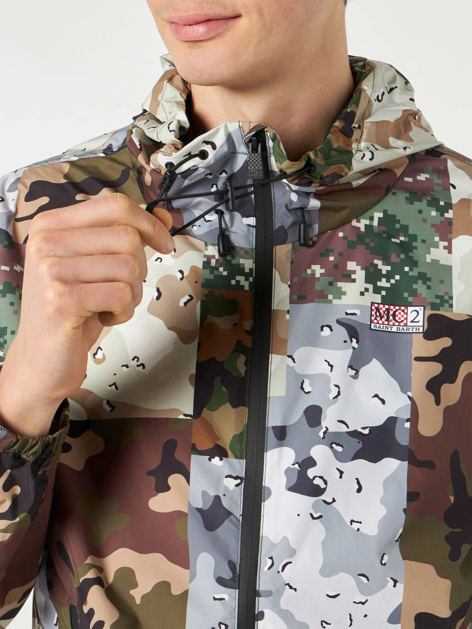 MC2 Saint Barth Man Hooded Lightweight Windbreaker With Camouflage Print 4 MC2 Saint Barth Man Hooded Lightweight Windbreaker With Camouflage Print - Image 2