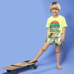 Tropical Print Boy Swim Shorts 7 Tropical Print Boy Swim Shorts -MC2 Saint Barth Shop jean retro jumbo leaves copia 1