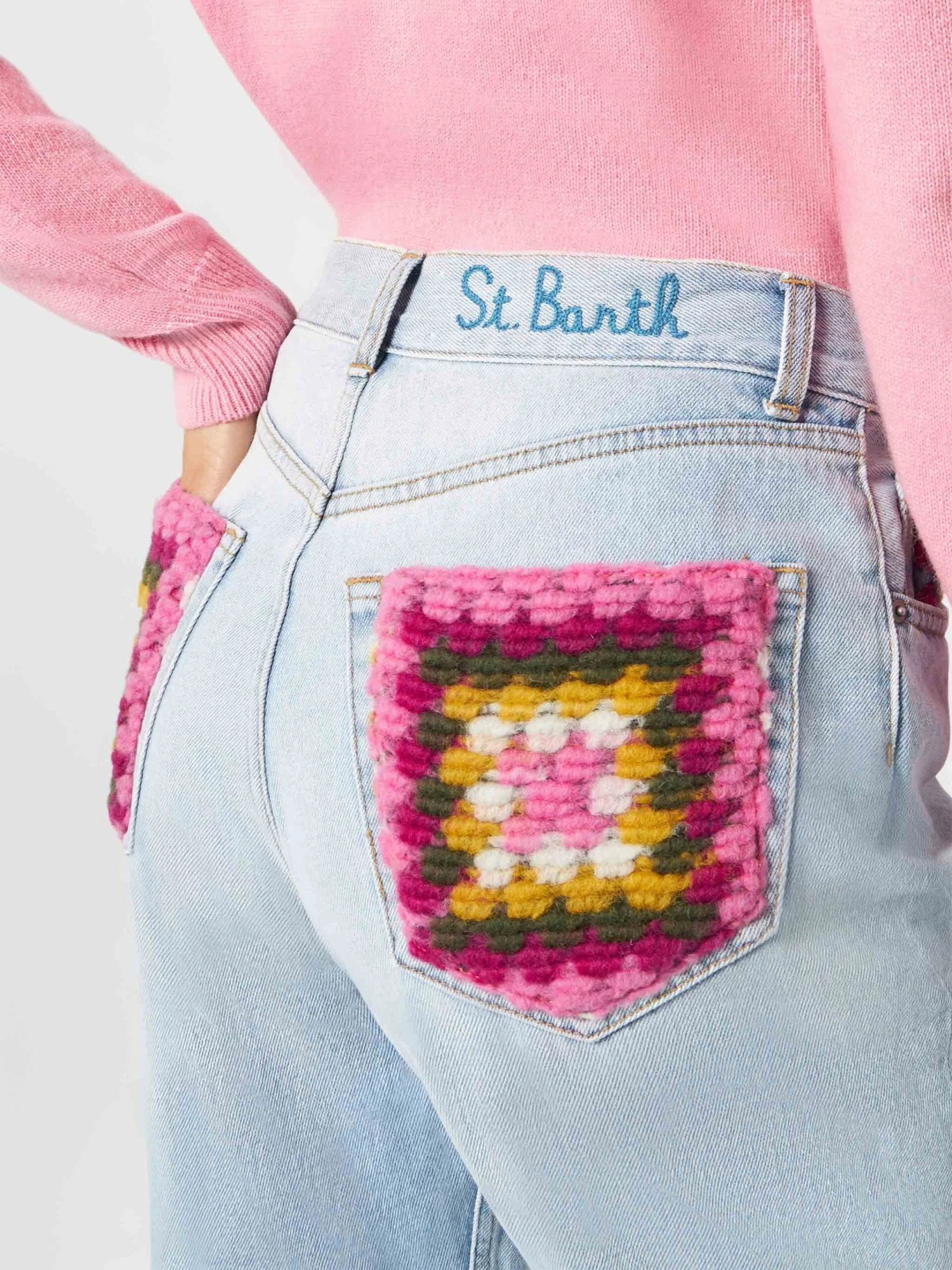 MC2 Saint Barth Woman Jeans With Pockets In Crochet 4 MC2 Saint Barth Woman Jeans With Pockets In Crochet - Image 3