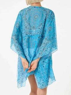 MC2 Saint Barth Turquoise Bandanna Print Caftan 8 MC2 Saint Barth Turquoise Bandanna Print Caftan -MC2 Saint Barth Shop kaftan turquoise bandanna woman2