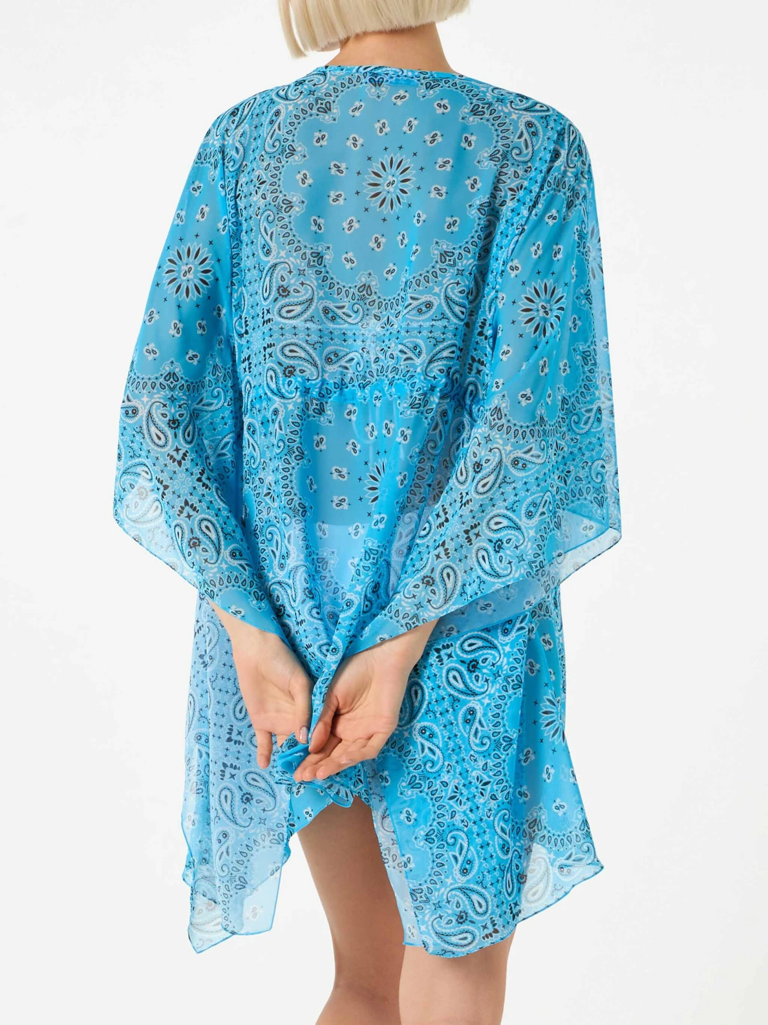 MC2 Saint Barth Turquoise Bandanna Print Caftan 5 MC2 Saint Barth Turquoise Bandanna Print Caftan - Image 3