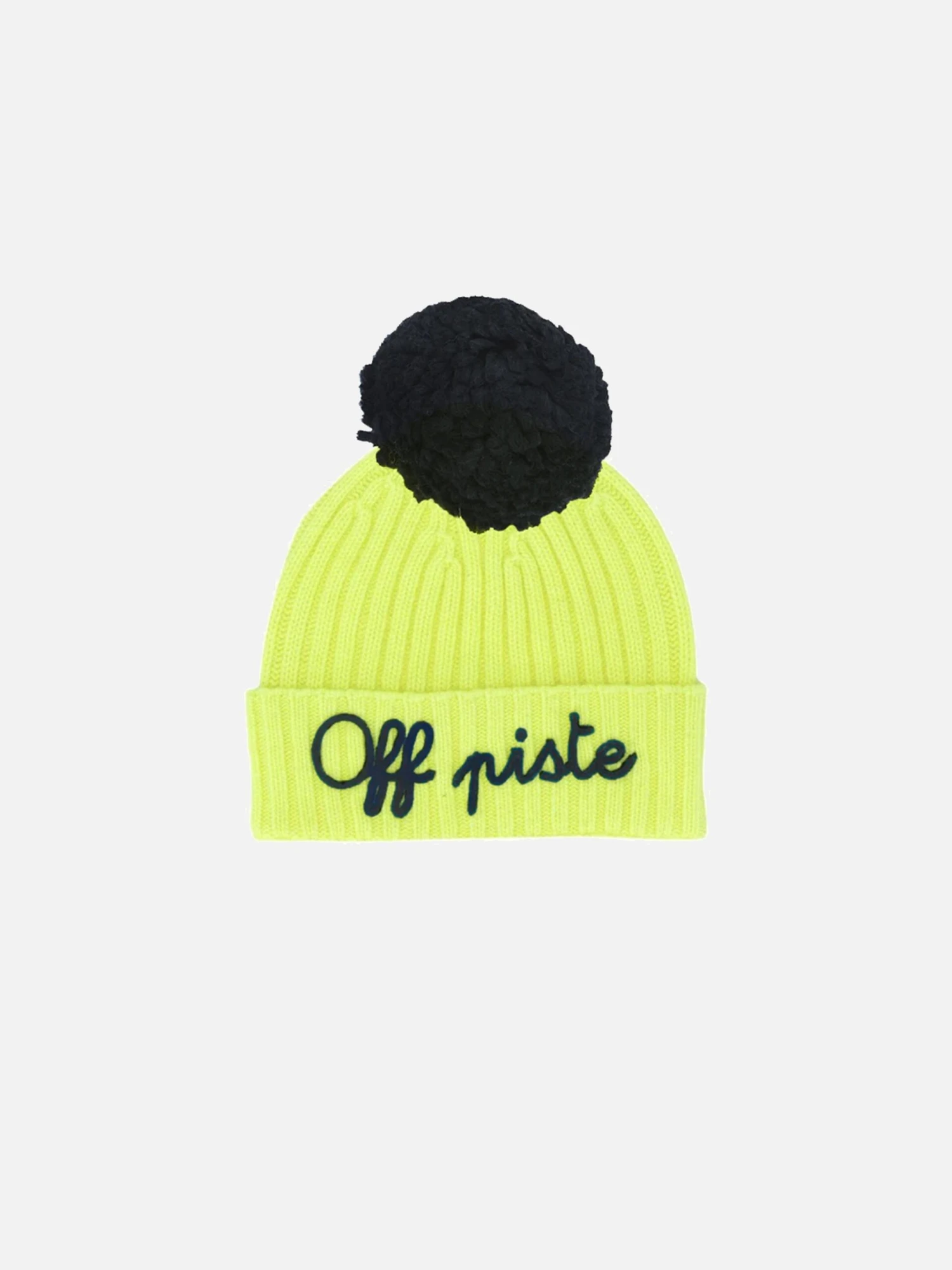 Kid's Fluo Yellow Hat With Off Piste Embroidery 3 Kid's Fluo Yellow Hat With Off Piste Embroidery