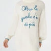 MC2 Saint Barth Woman Ultra Soft Knit Dress With Oltre Le Gambe C'è Di Più Embroidery | NIKI DJ SPECIAL EDITION -MC2 Saint Barth Shop knitted embroidered dress woman 1