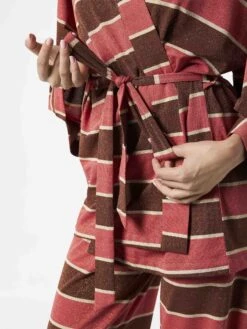 Striped Knitted Kimono Cardigan -MC2 Saint Barth Shop knitted kimono brown lurex 2