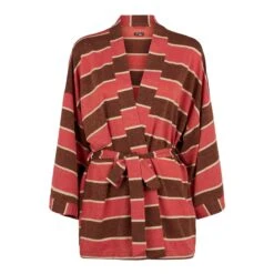 Striped Knitted Kimono Cardigan -MC2 Saint Barth Shop knitted kimono brown lurex 5