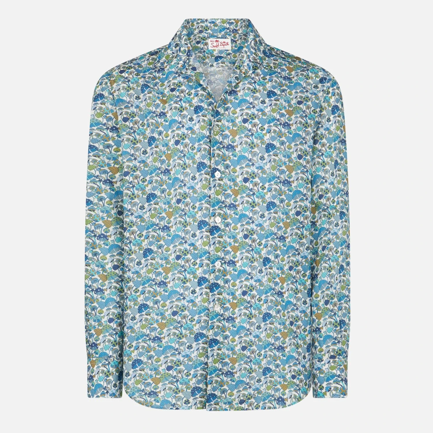 MC2 Saint Barth Man Muslin Cotton Sikelia Shirt With Mushroom Print | Made With Liberty Fabric 6 MC2 Saint Barth Man Muslin Cotton Sikelia Shirt With Mushroom Print | Made With Liberty Fabric - Image 4