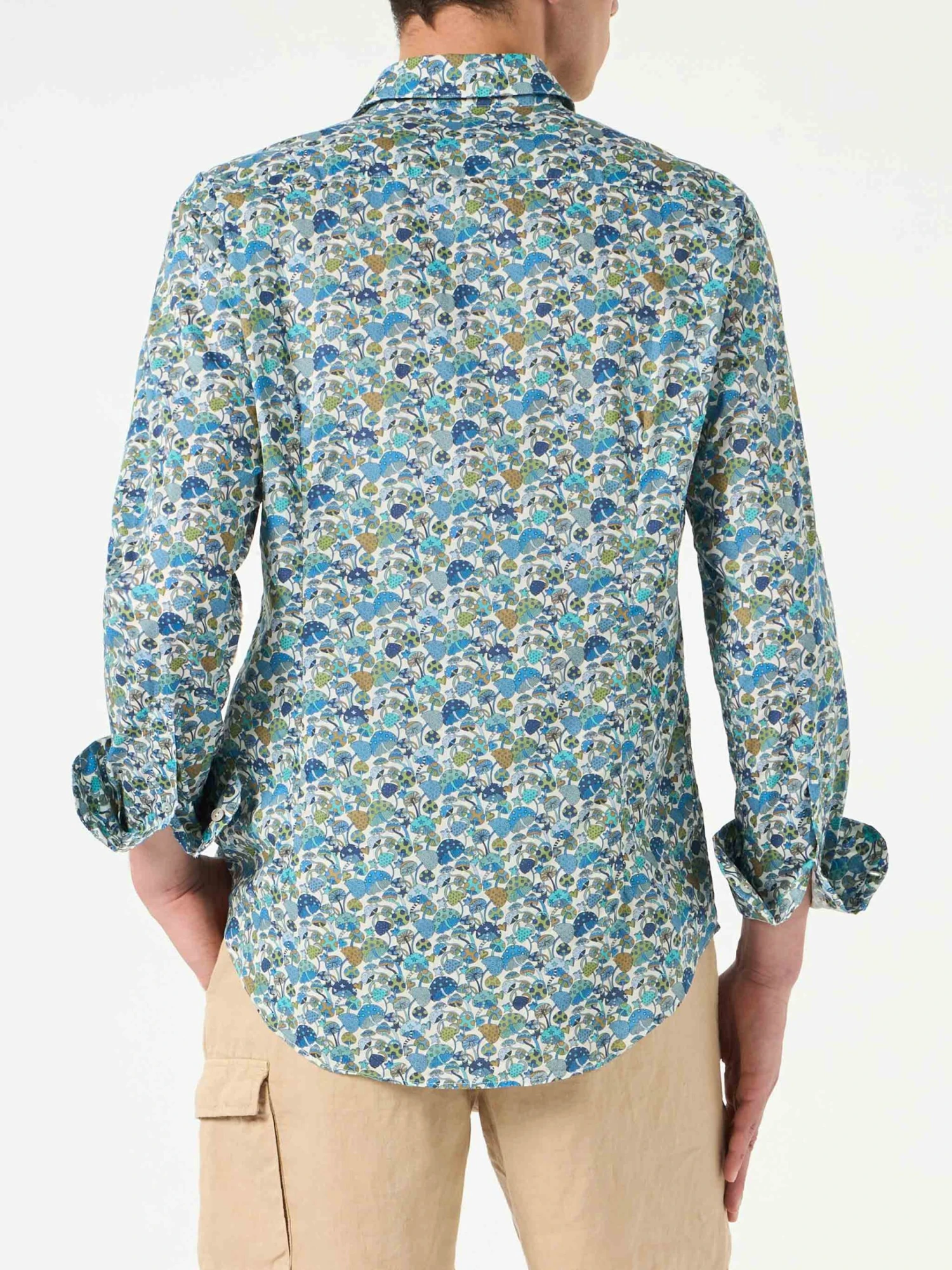 MC2 Saint Barth Man Muslin Cotton Sikelia Shirt With Mushroom Print | Made With Liberty Fabric 4 MC2 Saint Barth Man Muslin Cotton Sikelia Shirt With Mushroom Print | Made With Liberty Fabric - Image 2