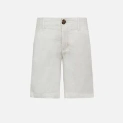 Boy White Linen Bermuda