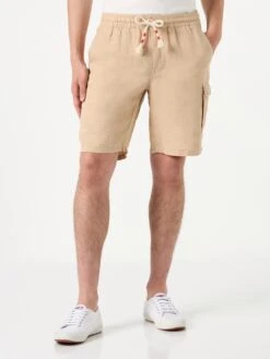 Beige Linen Bermuda Shorts