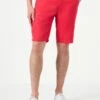 Linen Bermuda Red Shorts -MC2 Saint Barth Shop linen bermuda red man 1