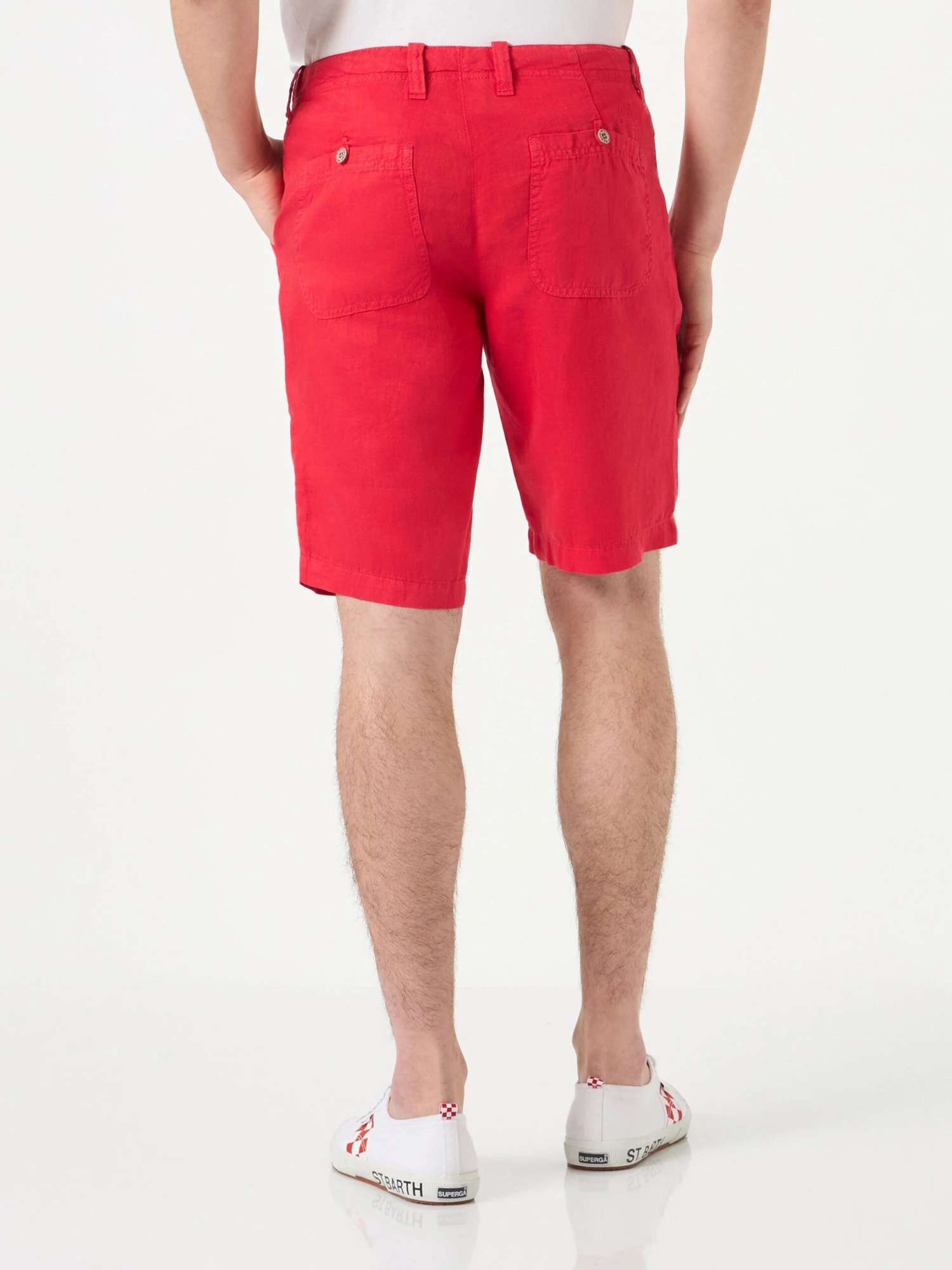 Linen Bermuda Red Shorts 4 Linen Bermuda Red Shorts - Image 2