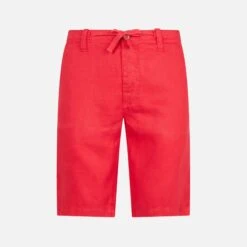 Linen Bermuda Red Shorts 9 Linen Bermuda Red Shorts -MC2 Saint Barth Shop linen bermuda red man 4