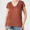 MC2 Saint Barth Woman Brown Linen T-shirt
