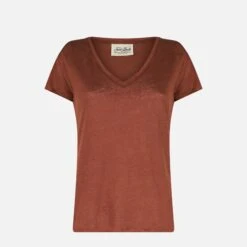 MC2 Saint Barth Woman Brown Linen T-shirt -MC2 Saint Barth Shop linen brown tshirt woman 4