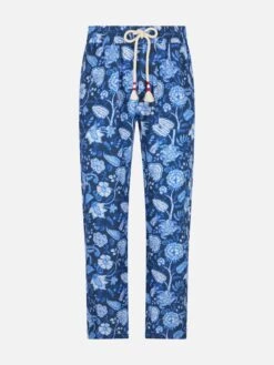MC2 Saint Barth Man Floreal Print Linen Pants -MC2 Saint Barth Shop linen flower pants man 4
