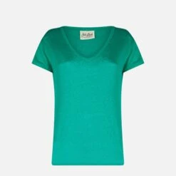 MC2 Saint Barth Woman Green Linen T-shirt 9 MC2 Saint Barth Woman Green Linen T-shirt -MC2 Saint Barth Shop linen green tshirt woman 4