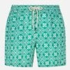MC2 Saint Barth Man Linen Swim Shorts With Patterned Print -MC2 Saint Barth Shop linen maiolica swimshorts man 1