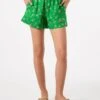 MC2 Saint Barth Woman Linen Beach Shorts With Paisley Print -MC2 Saint Barth Shop linen paisley shorts beach 1