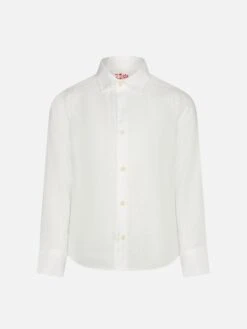 MC2 Saint Barth White Linen Kid Shirt Agnes