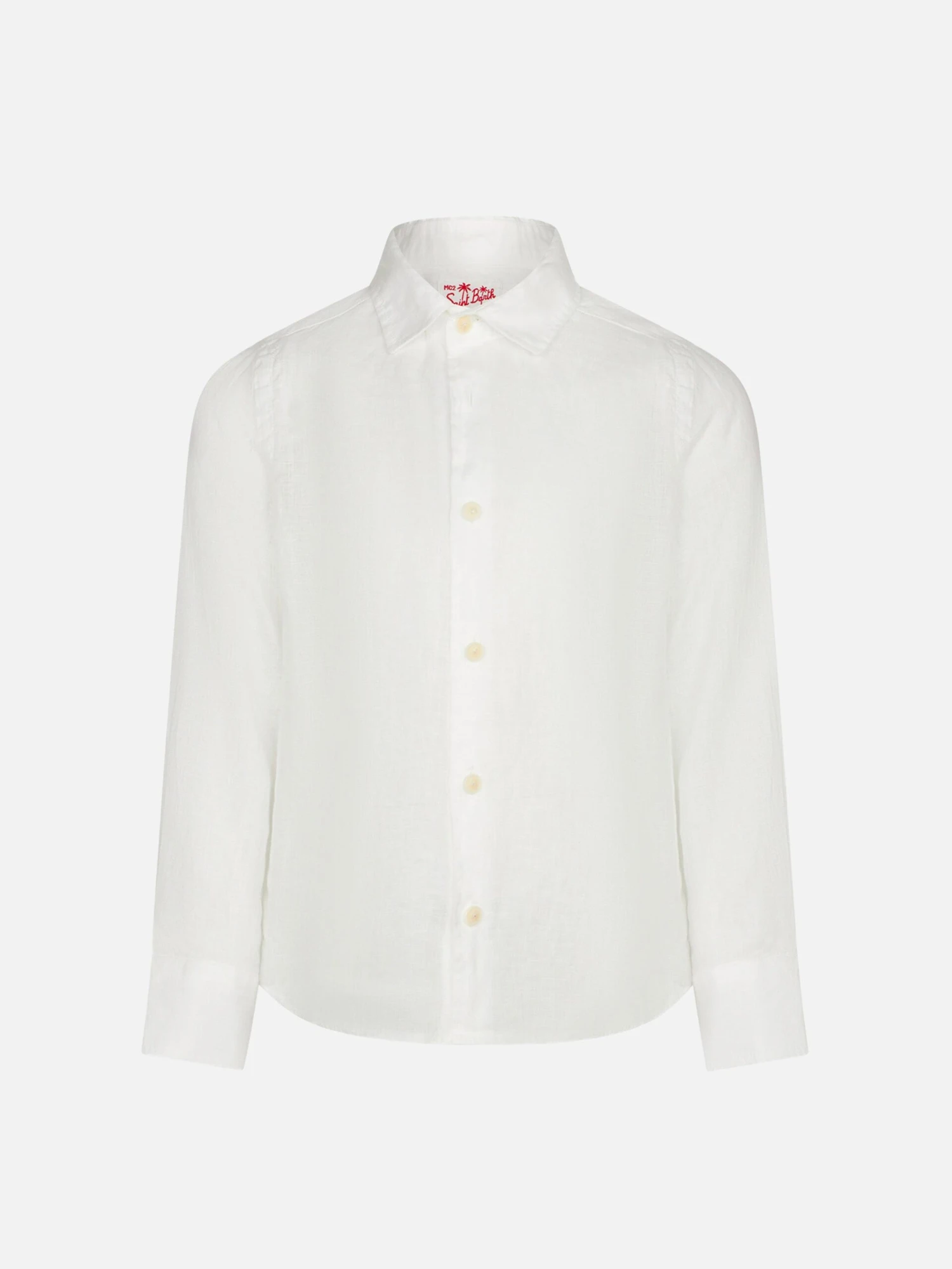 MC2 Saint Barth White Linen Kid Shirt Agnes